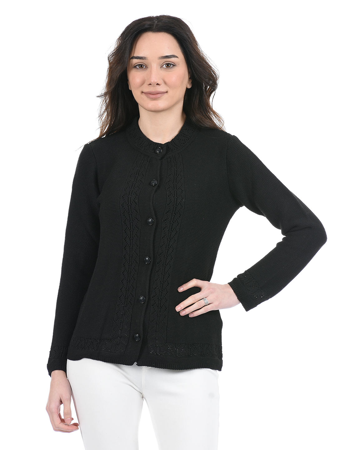 American Eye Women Casual Wear Black Sweater